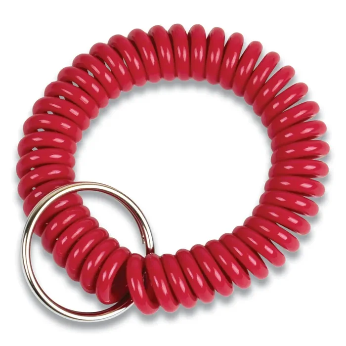 CONTROLTEK® Wrist Key Coil Key Organizers, Red, 12/pack