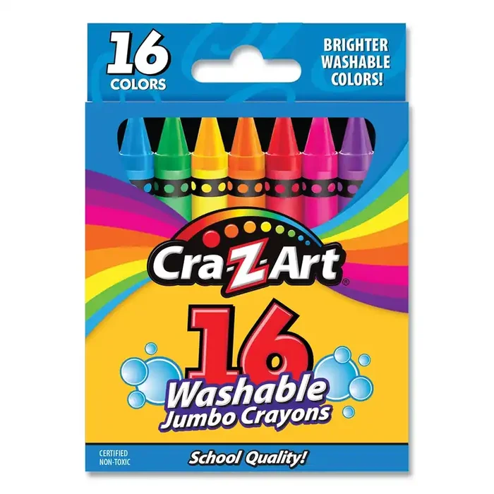 Cra-Z-Art® Washable Jumbo Crayons, 16 Assorted Colors, 16/pack