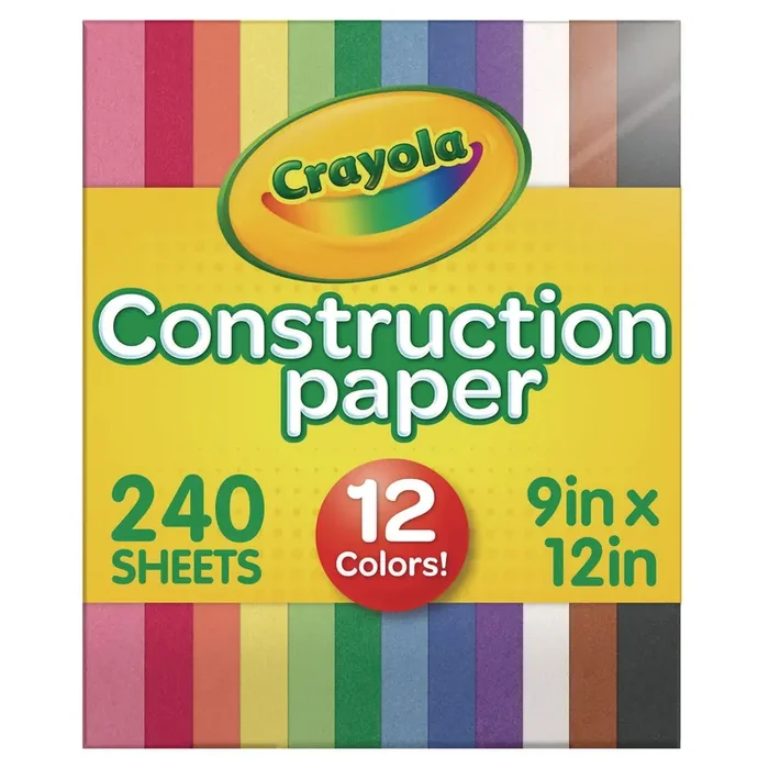 Crayola® Construction Paper, 9 x 12, Assorted Colors, 240 Sheets/Pack