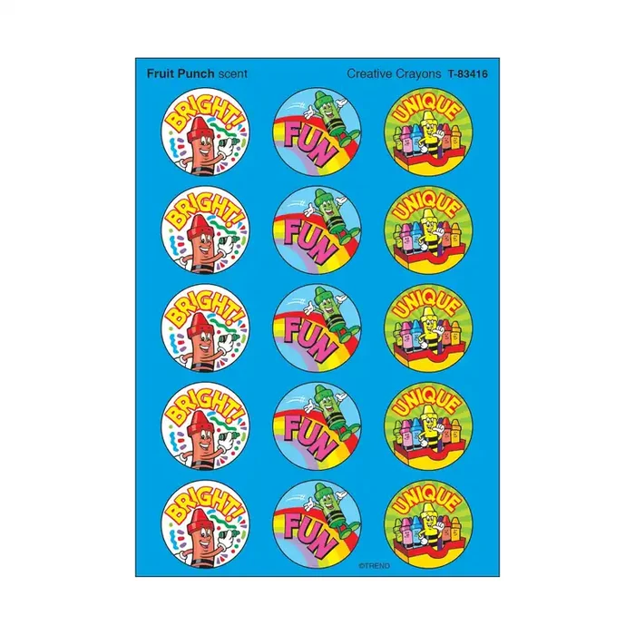 Creative Crayons, Fruit Punch scent Scratch ‘n Sniff Stinky Stickers® – Large Round