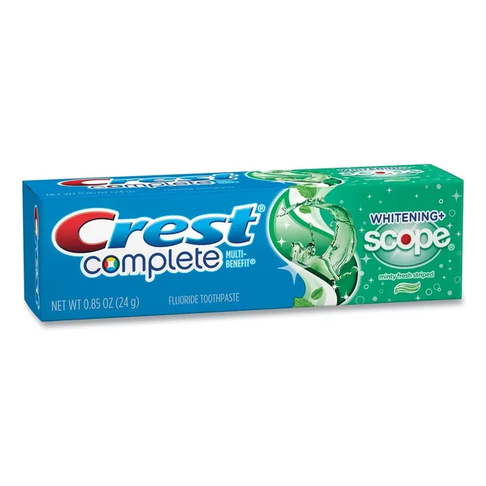Crest® Complete Whitening Toothpaste + Scope, Minty Fresh, 0.85 Oz Tube, 36/carton