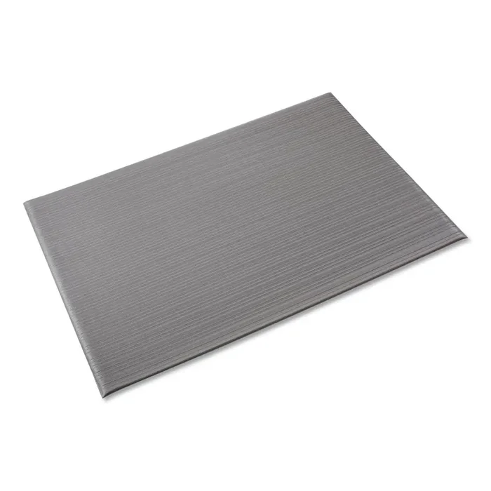 Crown Ribbed Anti-Fatigue Mat, Vinyl, 36 X 120, Gray