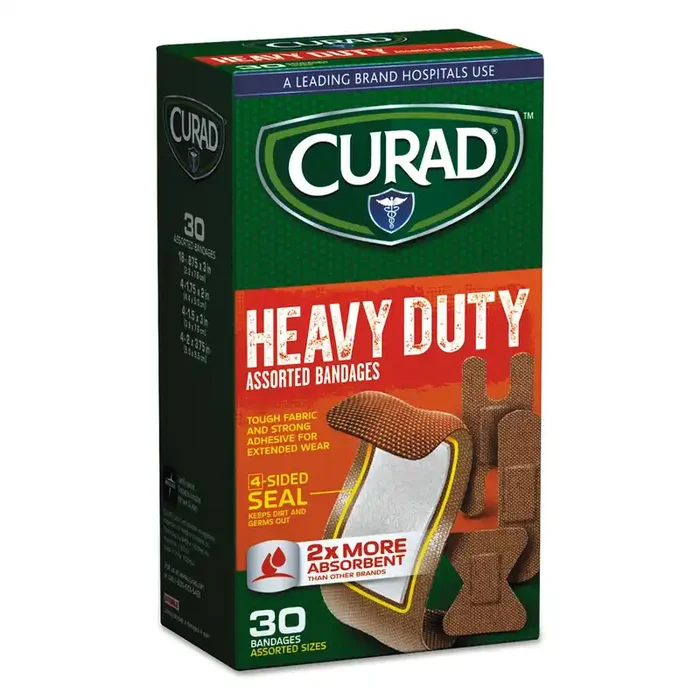 Curad® Heavy Duty Bandages, Assorted Sizes, 30/box
