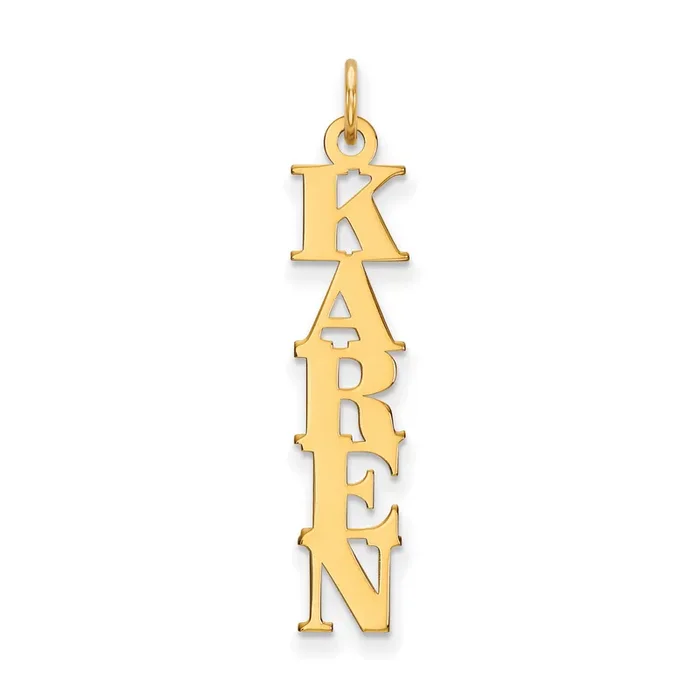 Cut-out Letters Nameplate 14k Gold XNA100Y