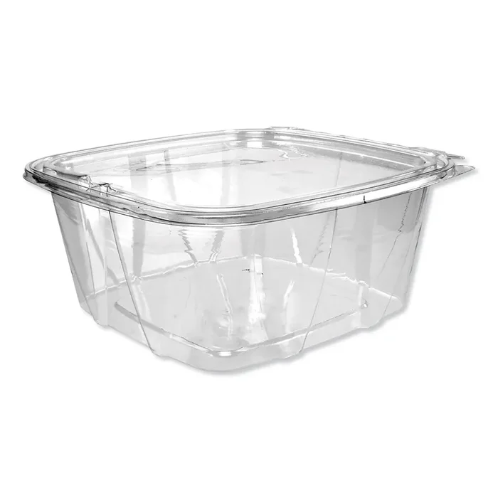 Dart® ClearPac SafeSeal Tamper-Resistant/Evident Containers, Flat Lid, 64 oz, Clear, Plastic, 100/Bag, 2 Bags/Carton