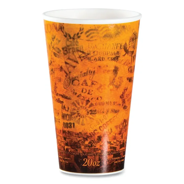 Dart® Fusion Escape Foam Hot/cold Cups, 20 Oz, Brown/black, 500/carton
