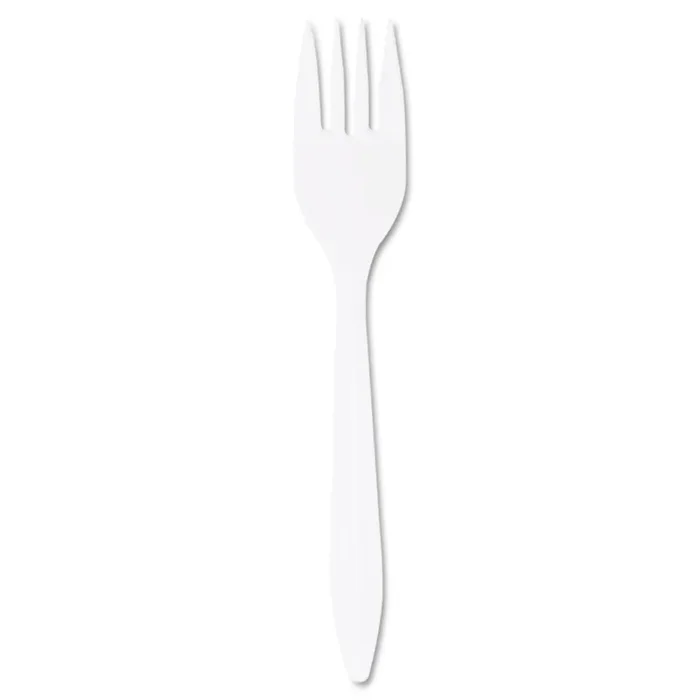 Dart® Style Setter Mediumweight Plastic Forks, White, 1,000/Carton