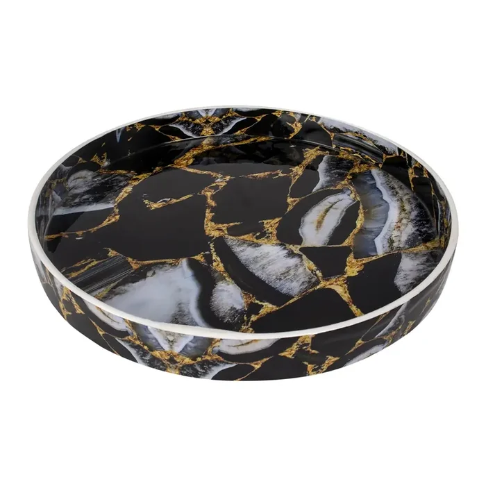 Decorative Trays Cosmos Equinox Pattern Resin Inlay Collection in 12×12