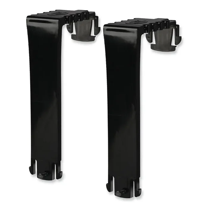 deflecto® Two Break-Resistant Plastic Partition Brackets, For 2.63 to 4.13 Wide Partition Walls, Black, 2/Pack