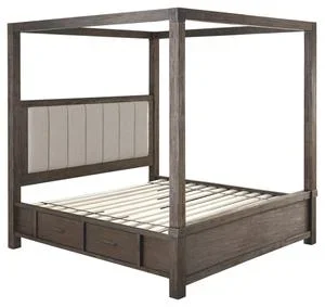 Dellbeck King Canopy Bed With 4 Storage Drawers