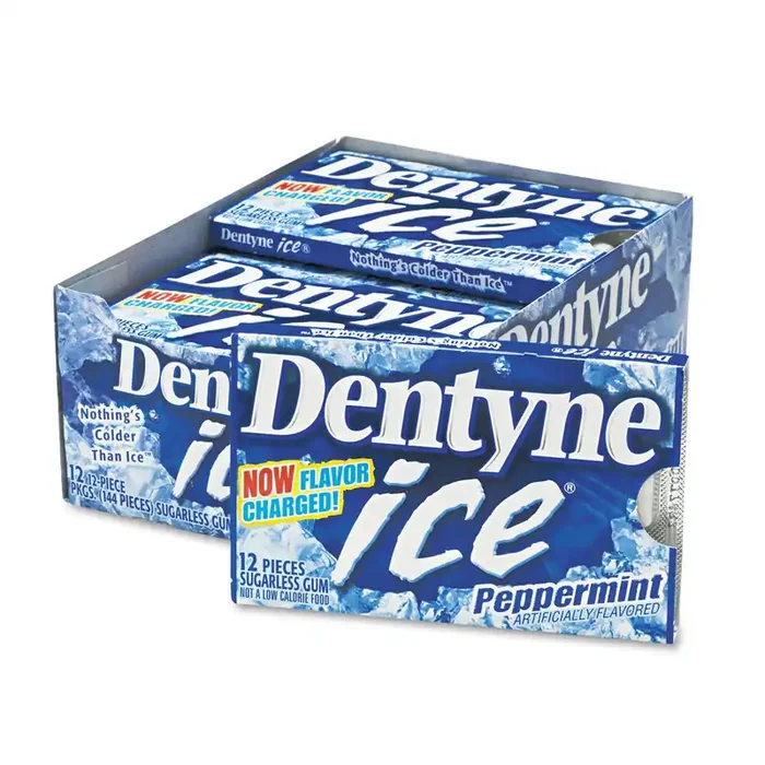 Dentyne Ice® Sugarless Gum, Peppermint Flavor,16 Pieces/pack, 9 Packs/box