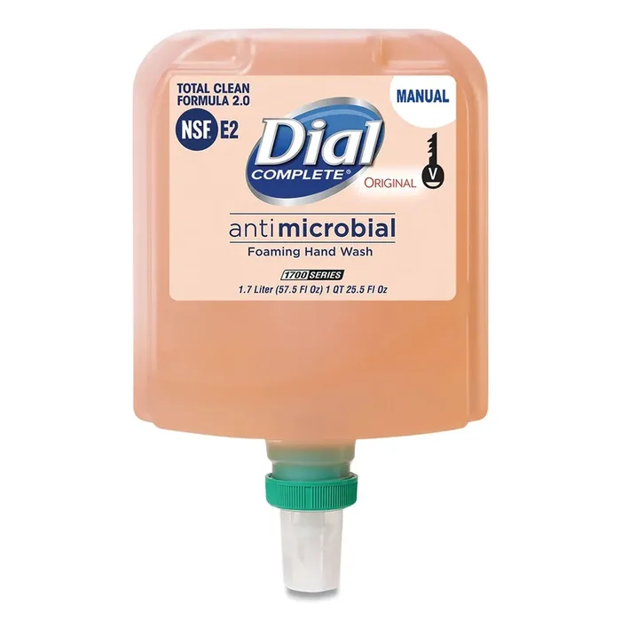 Dial® Professional Antibacterial Foaming Hand Wash Refill for 1700 V Dispenser, Original Scent, 1.7 L, 3/Carton