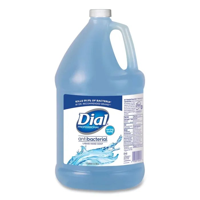 Dial® Professional Antibacterial Liquid Hand Soap, Spring Water Scent, 1 gal, 4/Carton