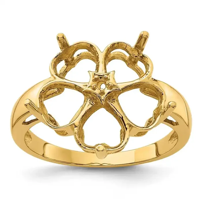 Diamond & Gemstone Ring Mounting 14k Gold Y4583