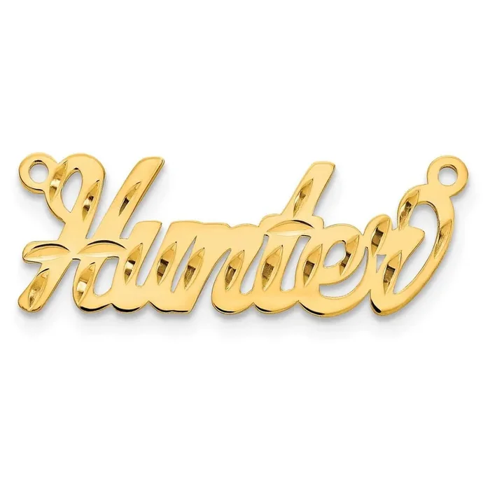 Diamond-Cut Name Plate Sterling Silver Gold-plated XNA166GP