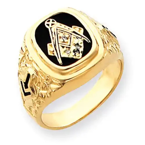 Diamond men‘s masonic ring 14k Gold Y4035MAA