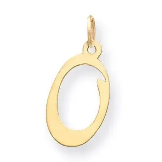 Die Struck Initial O Charm 14k Gold YC248O