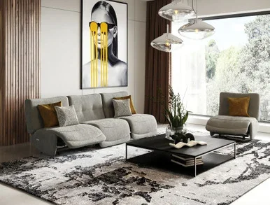 Divani Casa Basil – Modern Grey Fabric Small Sofa With 3 Electric Recliners / VGSX-BASIL-GRY-S-3PC-1