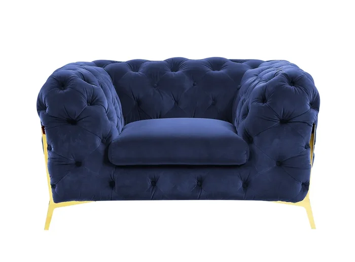 Divani Casa Quincey Transitional Blue Velvet Chair