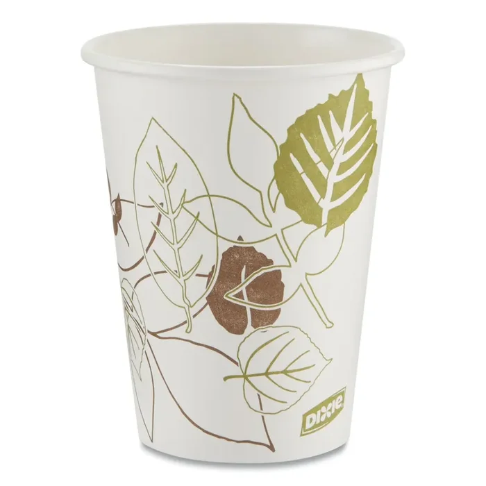 Dixie® Pathways Paper Hot Cups, 12 oz, White/Brown, 50/Pack