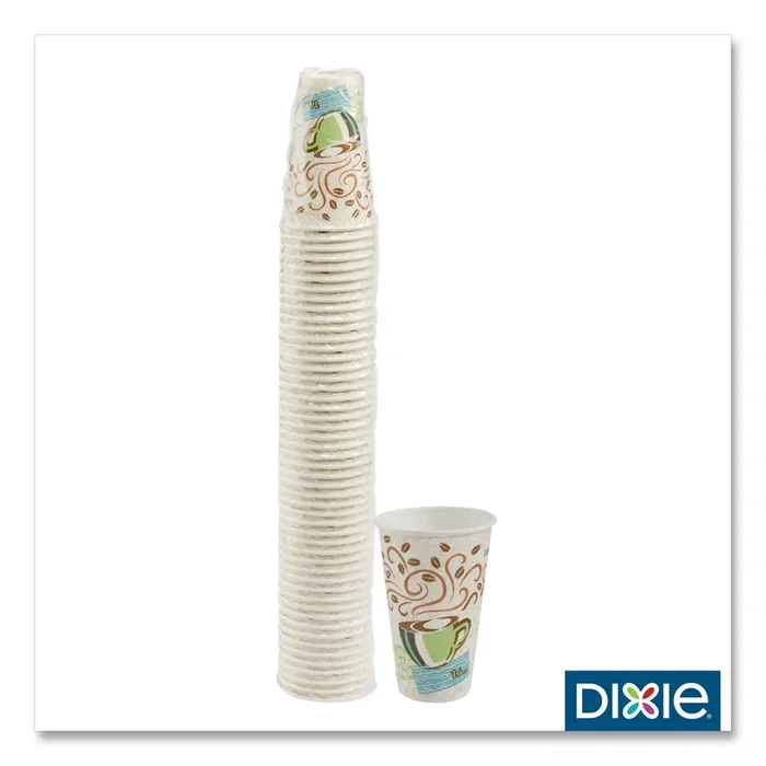 Dixie® Perfectouch Paper Hot Cups, 16 Oz, Coffee Haze Design, 50/pack