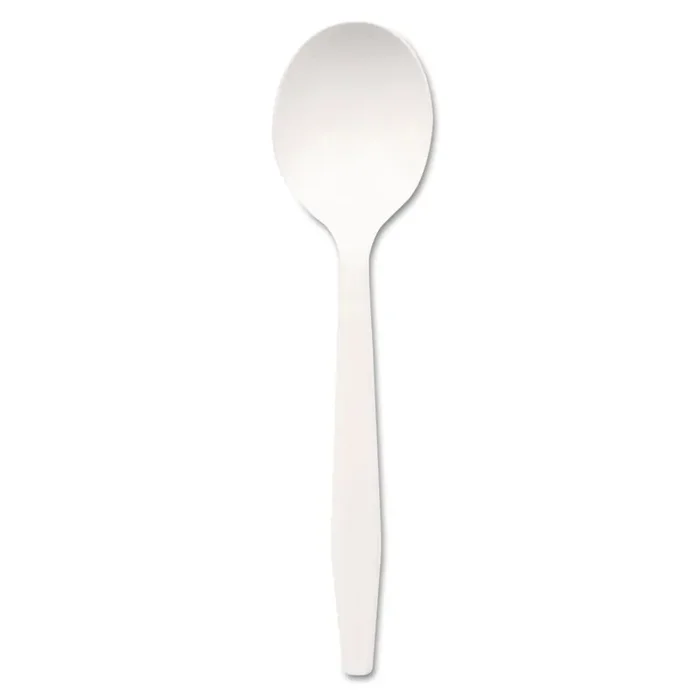 Dixie® Plastic Cutlery, Mediumweight Soup Spoon, White, 1,000/Carton
