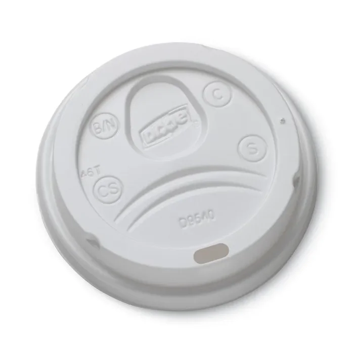 Dixie® Sip-Through Dome Hot Drink Lids, Fits 10 oz Hot Cups, Plastic, White, 100/Pack