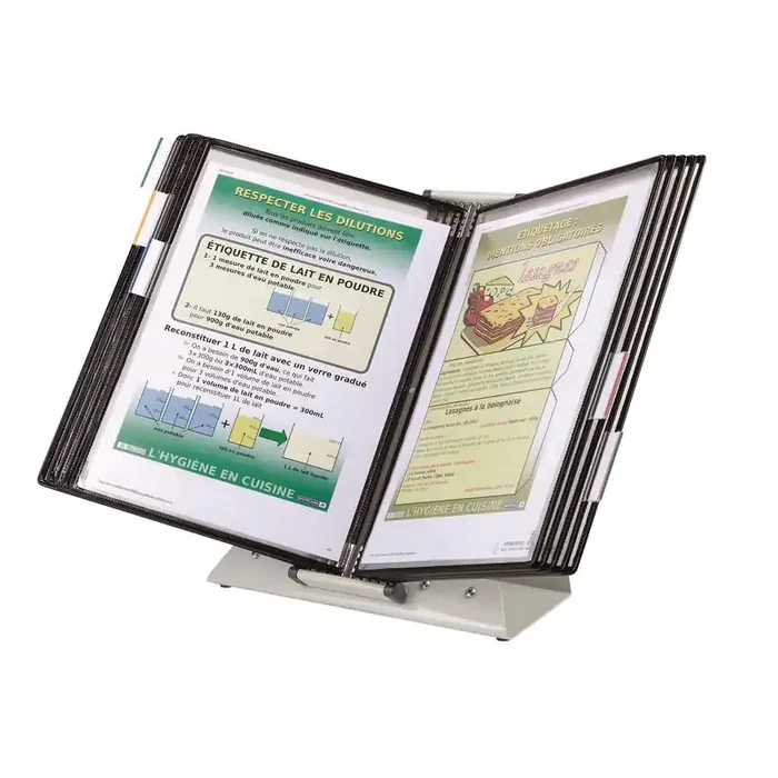 djois® by Tarifold Desktop Reference Starter Set, 10 Antimicrobial Wire-Reinforced Pockets