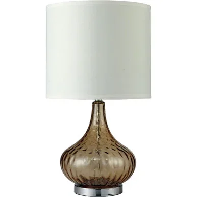 DONNA 15″H Glass Amber Table Lamp / L731207AM