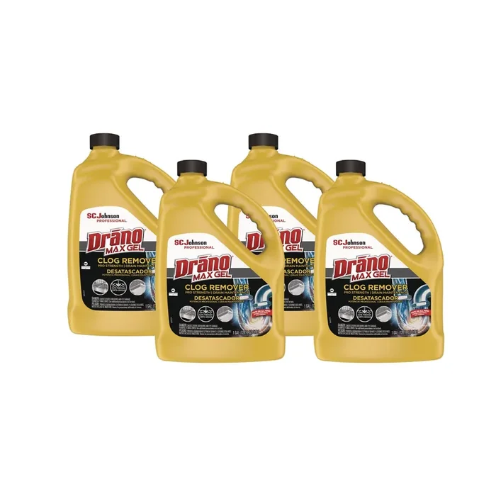 Drano® Max Gel Clog Remover, Bleach Scent, 128 Oz Bottle, 4/carton
