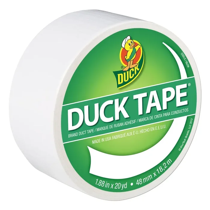 Duck® Colored Duct Tape, 3″ Core, 1.88″ X 20 Yds, White