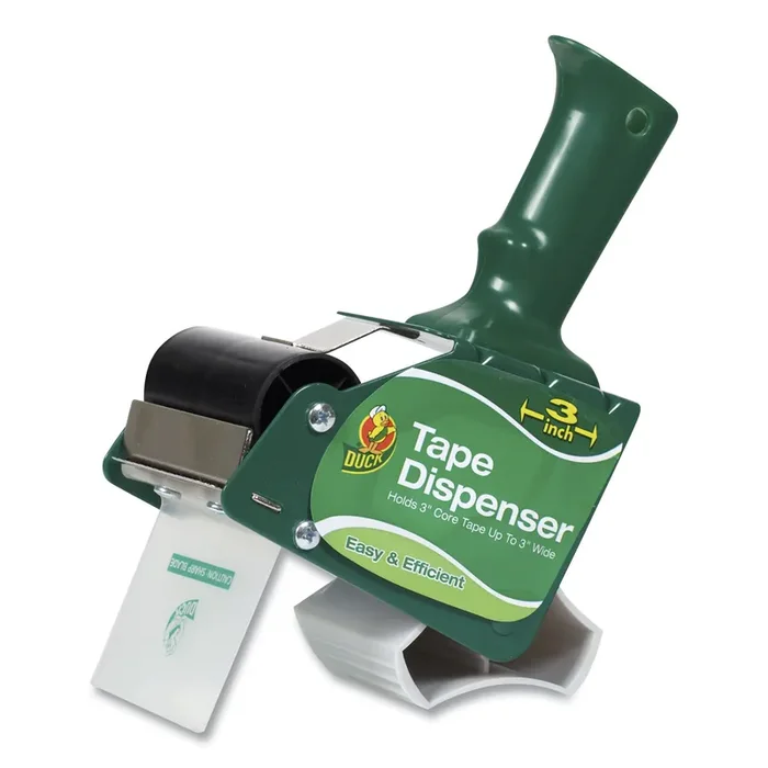 Duck® Extra-Wide Packaging Tape Dispenser, 3″ Core, For Rolls Up To 3″ X 54.6 Yds, Green