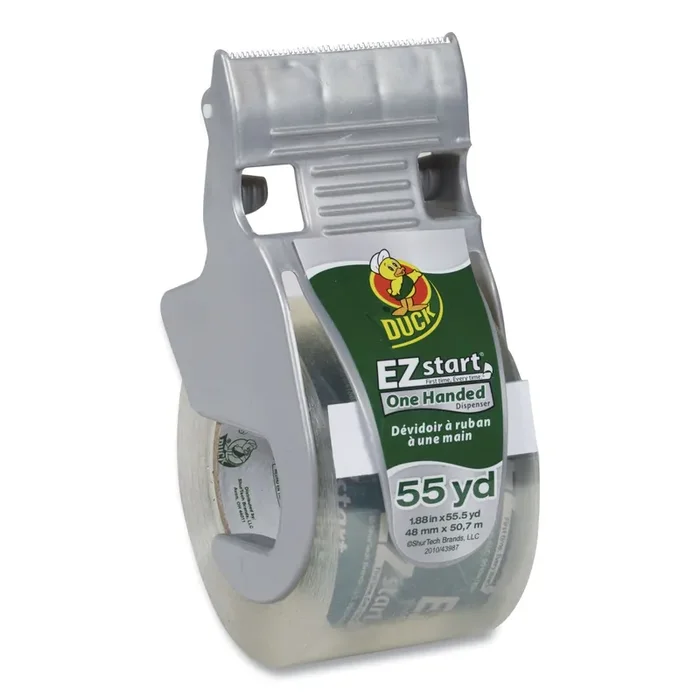Duck® Ez Start Premium Packaging Tape With Dispenser, 1.5″ Core, 1.88″ X 55.5 Yds, Clear