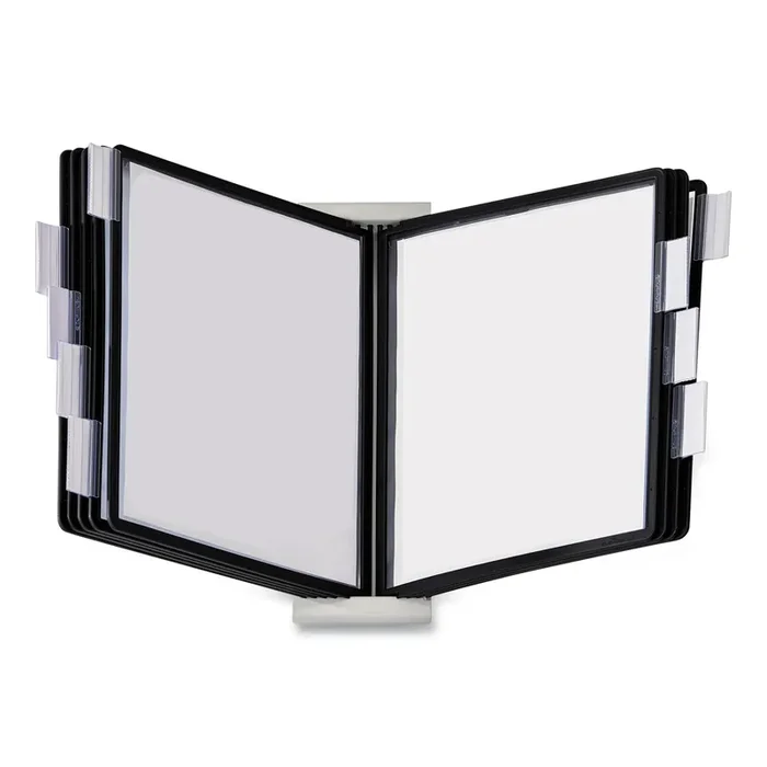 Durable® Instaview Expandable Desktop Reference System, 10 Panels, Black Borders