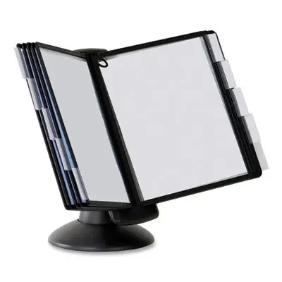 Durable® Sherpa Motion Desk Reference System, 10 Panels, Black Borders