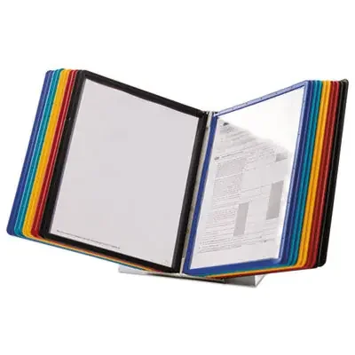 Durable® Vario Reference Desktop System, 20 Panels, Assorted Borders And Panels