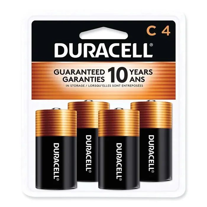 Duracell® Coppertop Alkaline C Batteries, 4/pack
