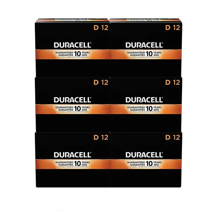 Duracell® Coppertop Alkaline D Batteries, 72/carton