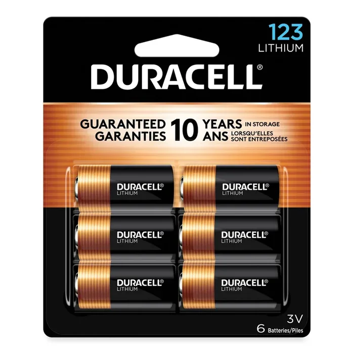 Duracell® Specialty High-Power Lithium Batteries, 123, 3 V, 6/pack
