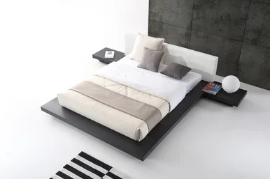 Eastern King Modrest Opal Modern Wenge & White Platform Bed / VGVCBD855-WGEWHT-EK