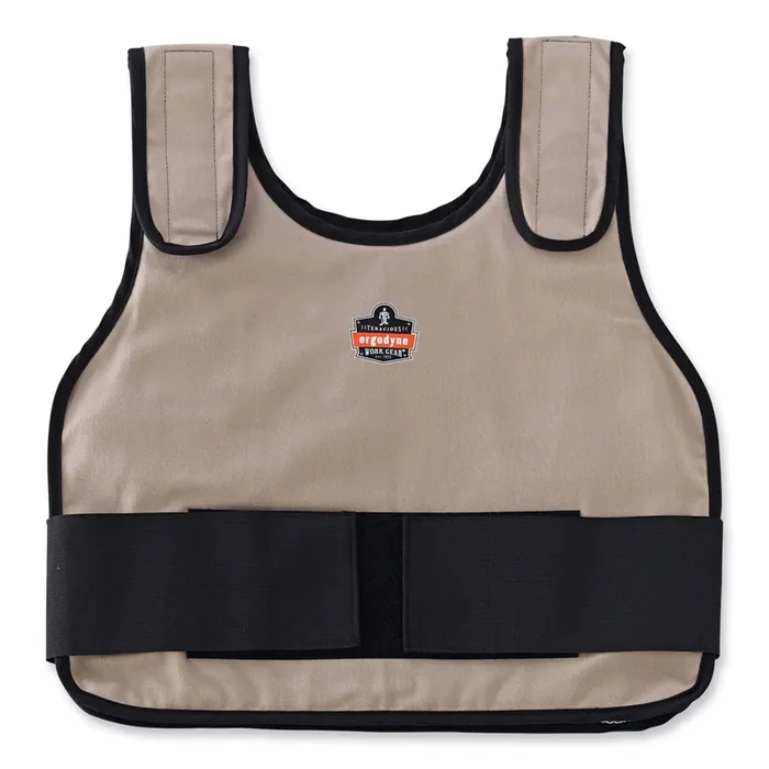 ergodyne® Chill-Its 6235 Standard Phase Change Cooling Vest, Cotton, Small/Medium, Khaki