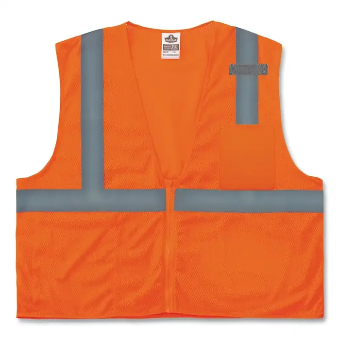 ergodyne® GloWear 8210Z Class 2 Economy Mesh Vest, Polyester, Orange, X-Small