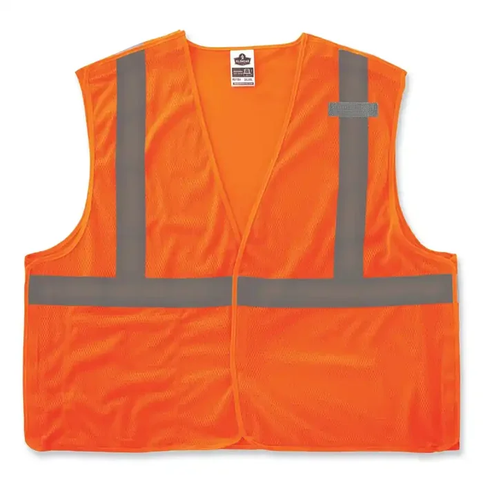 ergodyne® GloWear 8215BA Class 2 Economy Breakaway Mesh Vest, Polyester, X-Small, Orange