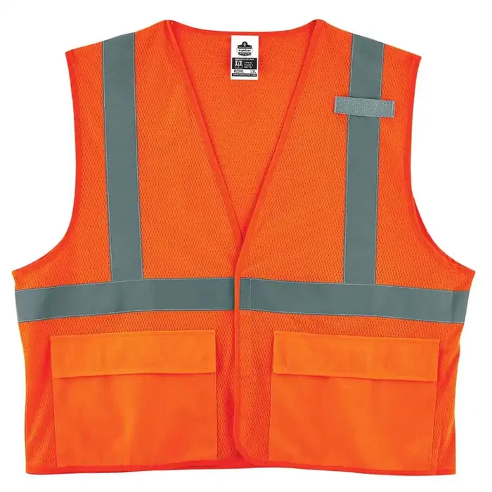 ergodyne® GloWear 8220HL Class 2 Standard Mesh Hook and Loop Vest, Polyester, Large/X-Large, Orange
