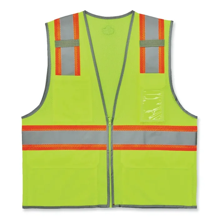 ergodyne® GloWear 8246Z-S Single Size Class 2 Two-Tone Mesh Vest, Polyester, Small, Lime