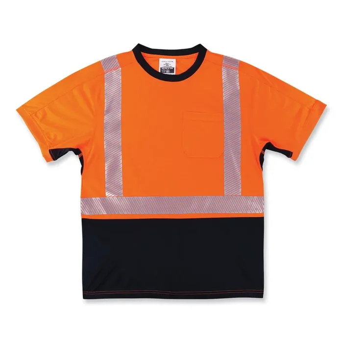 ergodyne® GloWear 8283BK Class 2 Lightweight Performance Hi-Vis T-Shirt, Polyester, 2X-Large, Orange