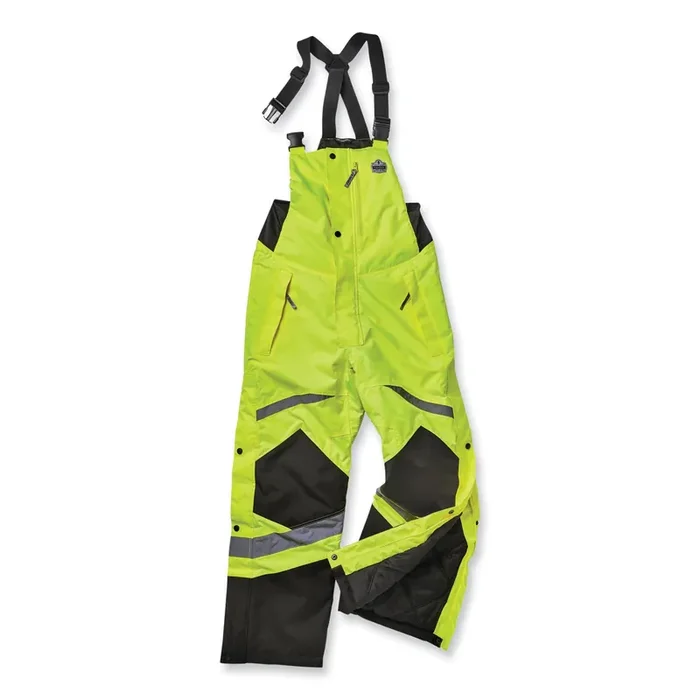 ergodyne® GloWear 8928 Class E Hi-Vis Insulated Bibs, Small, Lime