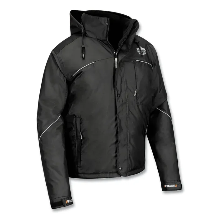 ergodyne® N-Ferno 6467 Winter Work Jacket with 300D Polyester Shell, X-Large, Black