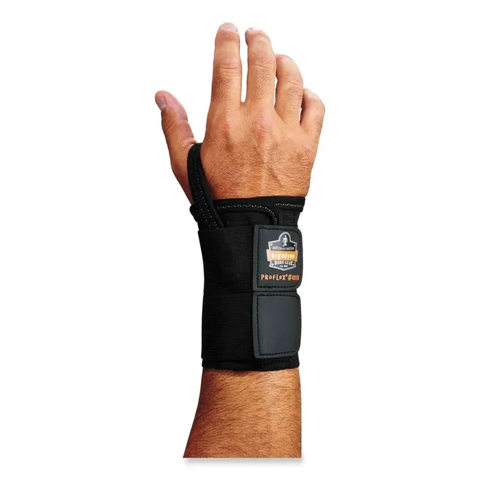 ergodyne® ProFlex 4010 Double Strap Wrist Support, Medium, Fits Left Hand, Black