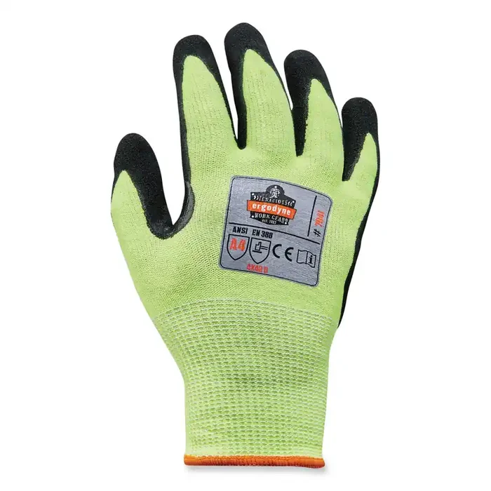 ergodyne® ProFlex 7041 ANSI A4 Nitrile-Coated CR Gloves, Lime, Small, Pair